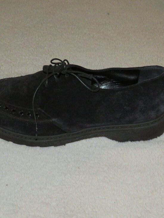 CELINE x Hedi Slimane FW19 Black Suede Creeper Lace-Up Shoes Size 9 main image 4